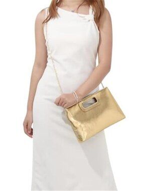 Gold Evening Clutch Purse Top Handle Chain Shoulder Handbag Women Summer